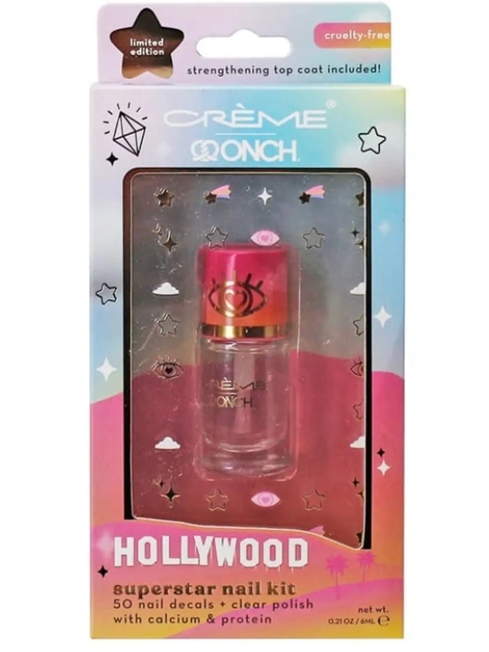 The Crème Shop x Onch Hollywood 50 Nail Decals + Clear Nail Polish Kit